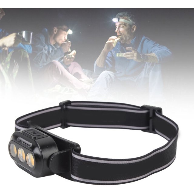 Rechargeable LED Headlamp with COB Light, Portable Multifunctional Headlight for Camping, Fishing, Compatible with Philips