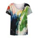 thumbnail image 4 of Blusa de manga corta con cuello en V y estampado de grafiti para mujer Pompotops hkajfhjk459151, 4 of 8