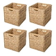 thumbnail image 1 of Trademark Innovations Foldable Hyacinth Storage Baskets with Iron Wire Frame (Set of 4), 1 of 3