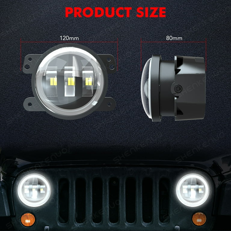 2PCS 4Inch Round Led Fog Lights 30W Dual Color Ring DRL Off 2PCS 4Inch Round Led Fog Lights 30W Dual Color Ring DRL Off