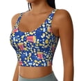 thumbnail image 2 of Vsdgher Cute Popcorn Print Women Sleeveless Athletic Tank Top Built-in Bra Camisole Sports Vest for Yoga Running Fitness Exercise with Removable Pads, 2 of 8
