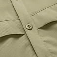 thumbnail image 6 of Cargo Shirts for Men with Pockets Long Sleeve Quick-Drying T-Shirts Button-Down Collared Slim-Fit Solid Color Nylon Hiking Tshirts Tops, 6 of 7