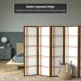 thumbnail image 2 of Red Lantern 5 ft. Tall Double Cross Shoji Screen - Walnut - 5 Panels, 2 of 6