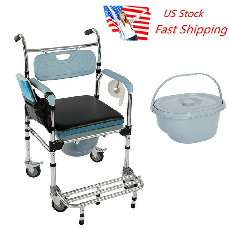 4 in 1 Multifunctional Aluminum Bath Chair Elder Elderly Disabled