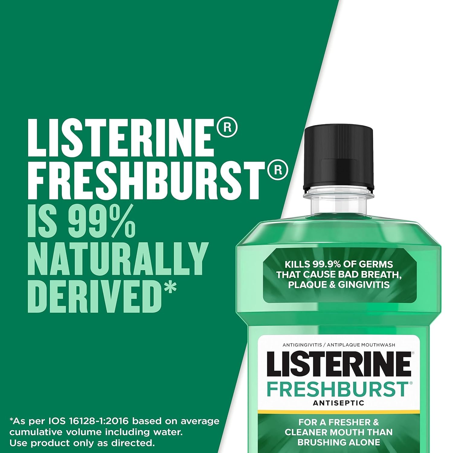 Listerine Freshburst Antiseptic Mouthwash for Bad Breath, 500 mL x 2 - image 3 of 8