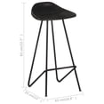 thumbnail image 4 of vidaXL Bar Stools 2 pcs Black Real Leather, 4 of 5