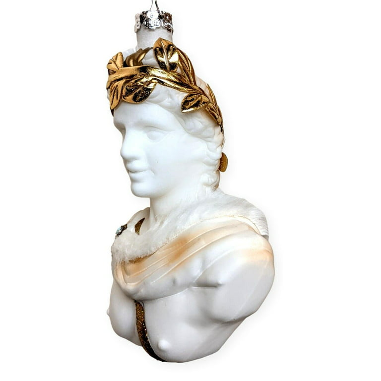 APOLLO BUST Marble Statue Glass Christmas Ornament by Cody Foster