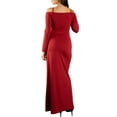 thumbnail image 4 of Jess por Meiko Vestido de Mujer de Manga Larga Off Shoulder con Adorno de Flores Vestido Bodycon Maxi M Burdeos, 4 of 7