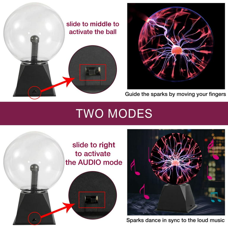 Plasma Ball, 8 Inch Sensitive Plasma Lamp, Nebula Sphere Plasma Globe  Novelty Toy for Decorations/Kids/Bedroom