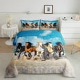 thumbnail image 2 of Erosebridal Galloping Horse Bedding Queen Comforter Set, Rustic Farmhouse Animal Down Comforter, Reversible 3pcs, 2 of 7