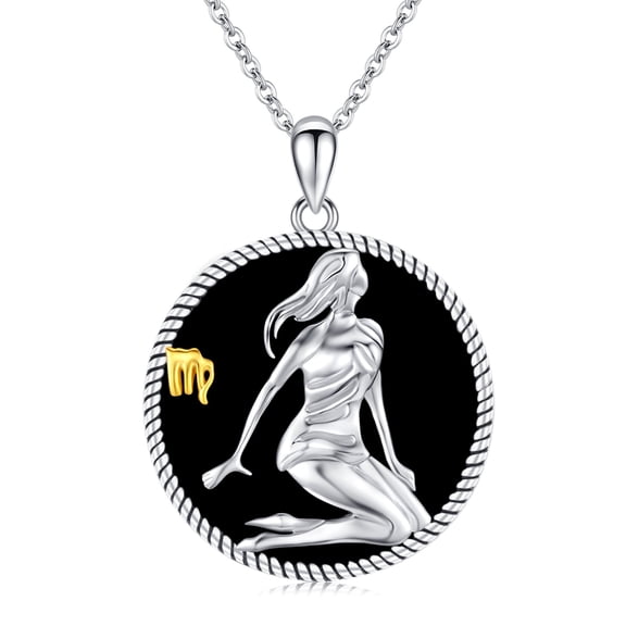 Coachuhhar Virgo Necklace 925 Sterling Silver Constellation Pendant Necklace Zodiac Sign Necklace Virgo Birthday Jewelry Gifts for Women Men