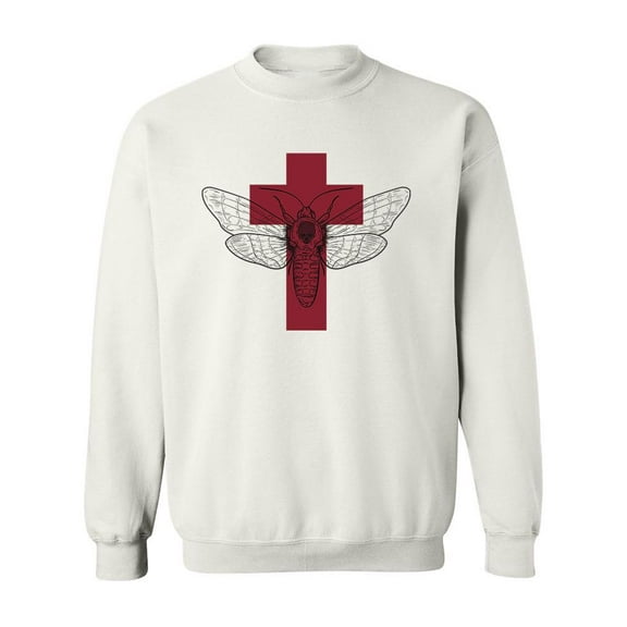 Cross With A Moth Sweatshirt Men -Image by Shutterstock, Male x-Large