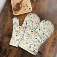 thumbnail image 5 of Pioneer Flower Floral Print Pattern Oven Mitt 2-Pack Set, Heat Resistant Kitchen Gloves, 7.7" X 12", 5 of 6