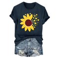 thumbnail image 4 of NAMTYQX Hawaiian Shirts for Women Breathable Short Sleeve Crewneck Stretch Graphic Plus Size Muster Loose Cute Blouses for Women Blue Size M, 4 of 5