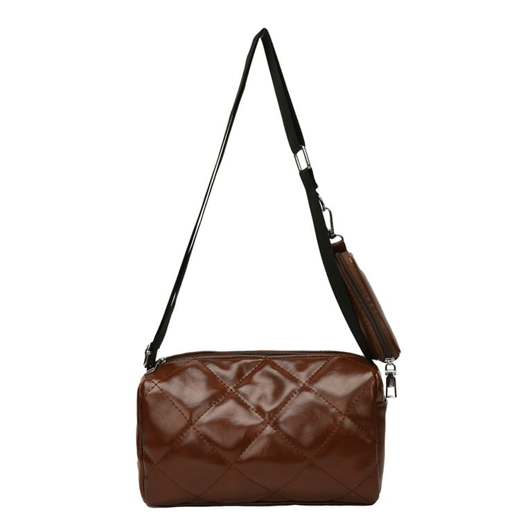Solid Color Crossbody Bag PU Leather Handbag Leisure Sling Bag Women Ladies