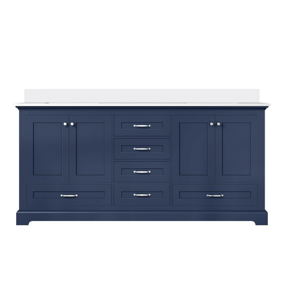 Tybee 72 in W x 22 in D Navy Blue Double Bath Vanity and Cultured Marble Top