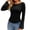 C-Black502, variant on Flare Long Sleeve Shirts Women Solid Color Fitted T Shirt Boat Neck Sexy Slim Fit Basic Tee Spring Fall Versatile Tops