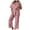 Pink, variant on UngA Womens Pajama Sets Christmas Short Sleeve Sleepwear Long Pants Soft Button Down Loungewear Silk Christmas Pajamas for Women,Size S