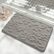 thumbnail image 1 of alfombra de puerta de entrada con patrón de hoja, alfombra de baño de fibra de alta densidad, alfombra absorbente antideslizante, diseño grueso inspirado en el mar, fondo de PVC, 40x60cm, lavable a, 1 of 6