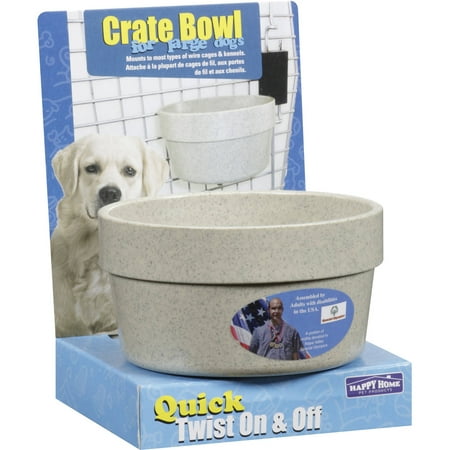 Happy Home Pet Products Dog Crate Bowl For Large Dogs, 1ct (Colors May Vary)