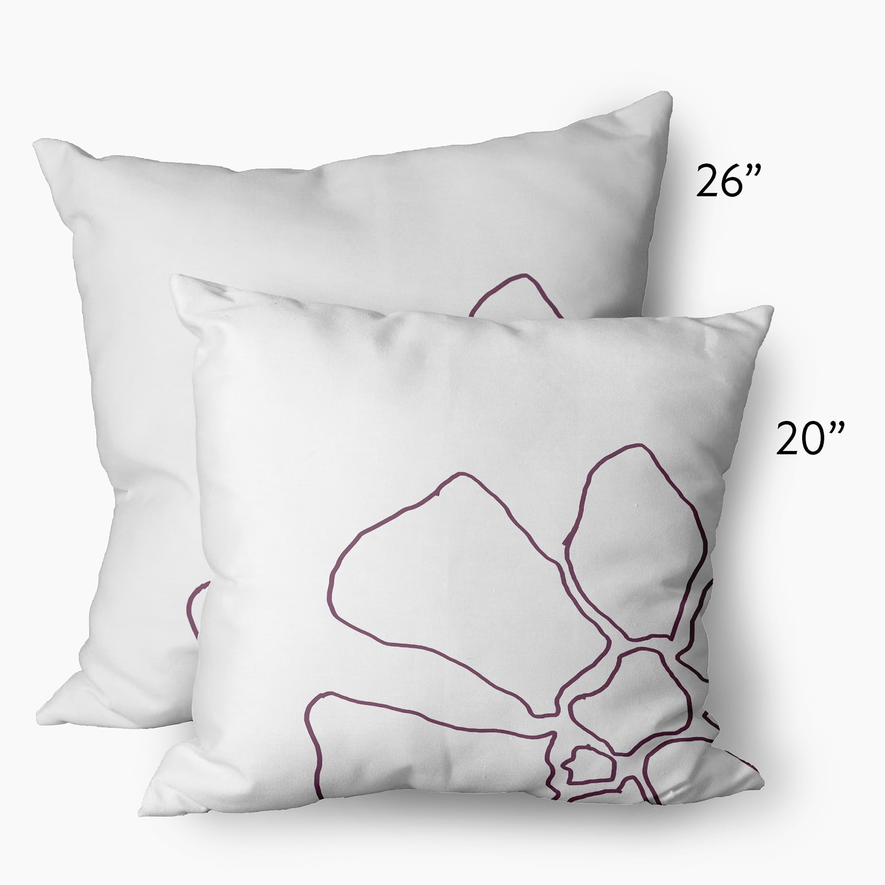 Simply Daisy 20 in x 20 in Modern and Contemporary White and Purple Floral Polyester Throw Pillow