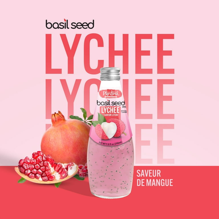 PARDESI Basil Seeds Juice Drink 9.8 FL OZ (290 mL) - Made with
