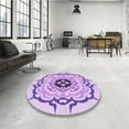 thumbnail image 4 of Ahgly Company Machine Washable Indoor Rectangle Transitional Purple Area Rugs, 8' x 10', 4 of 7
