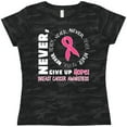 thumbnail image 3 of Inktastic Never give up Hope Breast Cancer Awareness Women's T-Shirt, 3 of 5