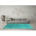 thumbnail image 3 of Ahgly Company Machine Washable Indoor Round Oriental Turquoise Blue Industrial Area Rugs, 3' Round, 3 of 4