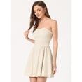 thumbnail image 3 of Disfraz de Navidad Allegra K Sin Tirantes Mini Vestido Tubo Acampanado Albaricoque XL, 3 of 6