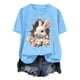 thumbnail image 5 of Xuyuer Easter Shirts for Women Rabbit Bunny Women's Lover Printed T-shirt Round Neck Short Sleeved Happy Easter Day Graphic Short Sleeve Tee Tops, 5 of 7