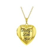 Children's Heart Photo Locket Pendant Necklace "Daddy's Little Girl" Teens 19"