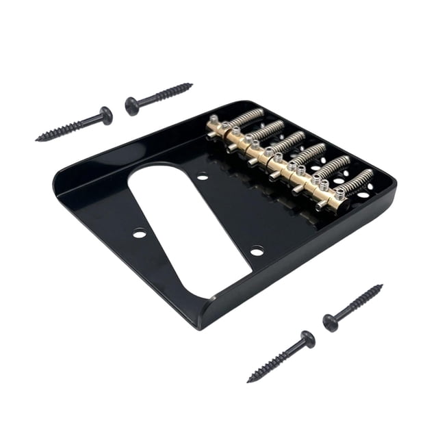 Milaget 6 String Bass Guitar Bridge Easy Installation Musical Instrument Replacement Black