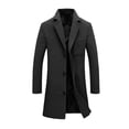 thumbnail image 2 of Fmbrln Womens Winter Long Trench Coat Lapel Single Breasted Button Overcoat Long Sleeve Casual Outerwear with Pocket Dark Gray XL, 2 of 6