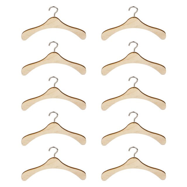 MasteelfCA 10Pcs Doll Clothes Hanger Wooden Doll Clothes Hanger Doll Outfits Racks