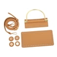 thumbnail image 3 of Bolso de ganchillo de cuero sintético DIY con correa ajustable y asa para monedero o cartera. Marrón, 3 of 9