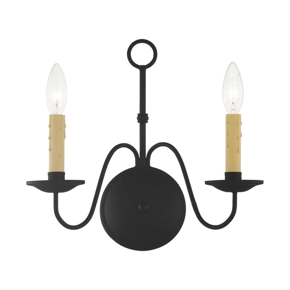 Livex Heritage 4492-04 2-Light Wall Sconce in Black