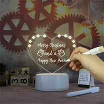 Dadiaei LED Night Light with Message Board, Writable Note Board Lamp, Decorative Table Lamp for Bedroom, Heart-Shaped Message Board Light, Night Light with Pen for Home Decor