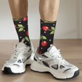 thumbnail image 6 of Hirioo Sweet Red Cherry Pattern Adult Middle Tube Socks Breathable Sock Non-Pilling,Contrasting Color Design, 6 of 6