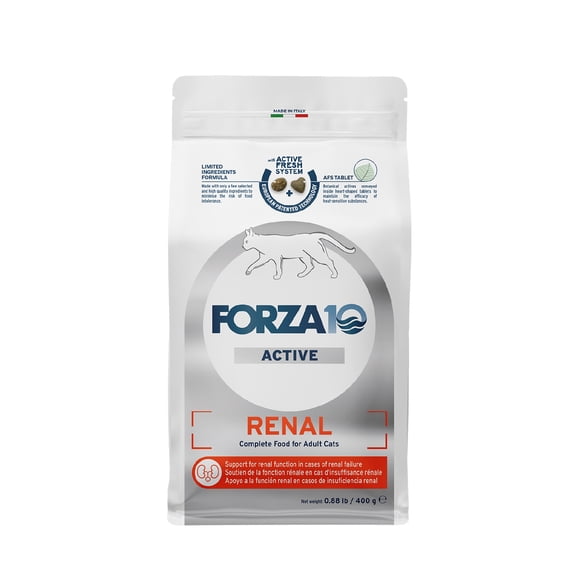 Forza10 Active Renal Dry Cat Food for Adult Cats - 0.88 LB - Fish Flavor | Vet-Formulated Renal Support with Cranberries and Dried Dandelion Root Extract - Non-GMO Kidney Support - Made in Italy