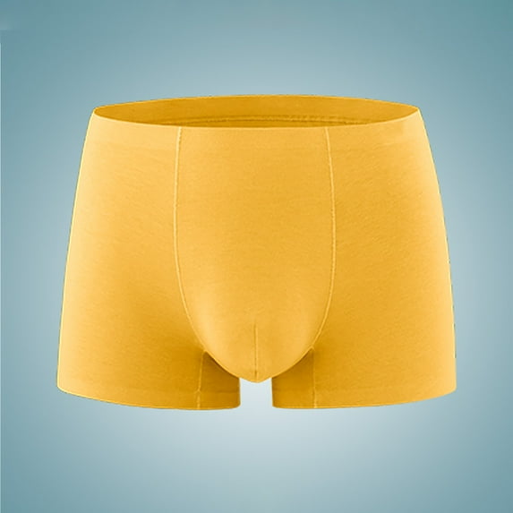 HAOTAGS Men's Underwear Boxer Briefs Breathable Cotton Regular Mens Boxer Briefs Underwear Men Pack Yellow Size XL
