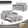thumbnail image 2 of EPOWP 3 in 1 Folding Convertible Sofa Bed,55'' Pull Out Couch Bed with Side Pocket,Velvet Fabric Loveseat Sleeper Sofa with Adjustable Backrest,Easy Assembly,Perfect for Living Room,Light Grey, 2 of 7