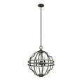 thumbnail image 2 of Hunter - Stone Creek 6-light Noble Bronze, Large Pendant Light, Dimmable, Rustic Style, Sphere Shaped, for Bedrooms, Dining, Living Rooms - 19224, 2 of 9