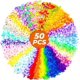 thumbnail image 1 of Collar de flores hawaianas, 50 coronas de vestir hawaianas, collar de encaje colorido, decoraciones para fiestas en la playa, 1 of 5
