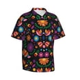 thumbnail image 2 of Uemuo Colorful Floral2 Printed Regular Fit Short Sleeve Casual Hawaiian Shirt for Men,Aloha shirt,Tropical shirt,Floral print shirt,Vacation Beach shirt-Small, 2 of 9