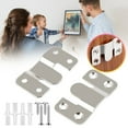 thumbnail image 2 of Mountain-Shaped Buckle + Screw Flush Mount Bracket Picture Hanging Hooks Stainless Photo Frame Hook Large Picture Hanger Hanging Buckle Furniture Connector Headboard Wall, 2 of 9