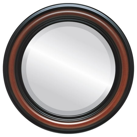 - The Oval and Round Mirror Store Philadelphia Framed Round Mirror in Rosewood - Red