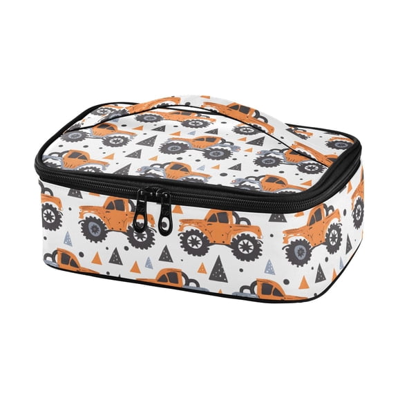 Haosy Insulated Lunch Box Reusable Small Cooler Lunch Bag Tote for Work School, Hand Paint Monster Truck