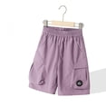 thumbnail image 5 of Karoyedx Toddler Shorts Boys Kids Boys Active Sports Shorts Elastic Waist Comfort Fit Summer Shorts Purple Size,13-14 Years, 5 of 5