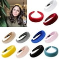 thumbnail image 3 of 11 Colors Women Padded Wide Sponge Headband Glitter Velvet Sweet Candy Color Hai, 3 of 19